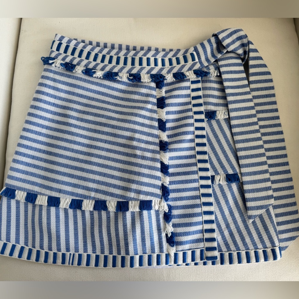 HUNTER BELL Blue and White Striped Skirt - Picture 3 of 4